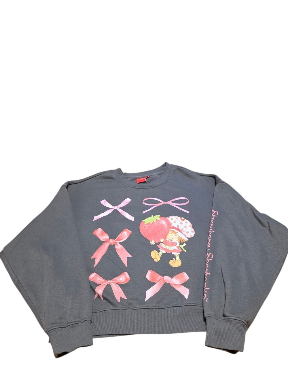 Strawberry Shortcake EUC Gray Crewneck Pullover Retro Graphic Sweatshirt Sz M